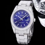 GB Factory Replica Oyster Perpetual Rolex Datejust 41 series Silver steel case with White diamonds Diameter 41mm watch